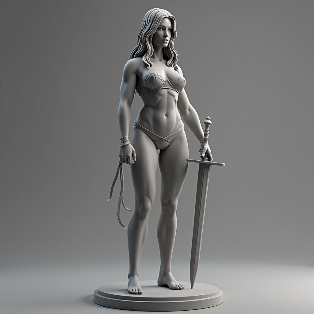 Sword-Wielding Warrior Figurine free 3D printable STL