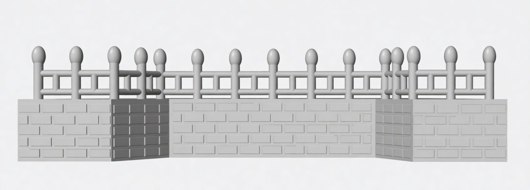 Brick Garden Fence Model free 3D printable STL