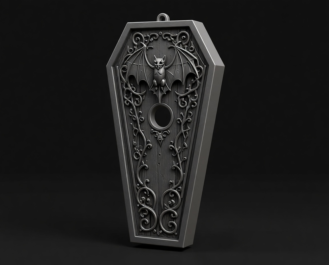 Bat Coffin Pendant free 3D printable STL