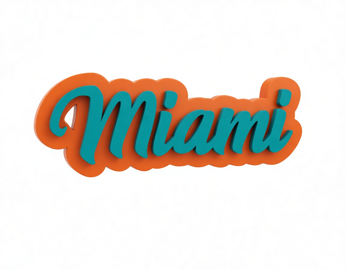 Miami Sign Model free 3D printable STL