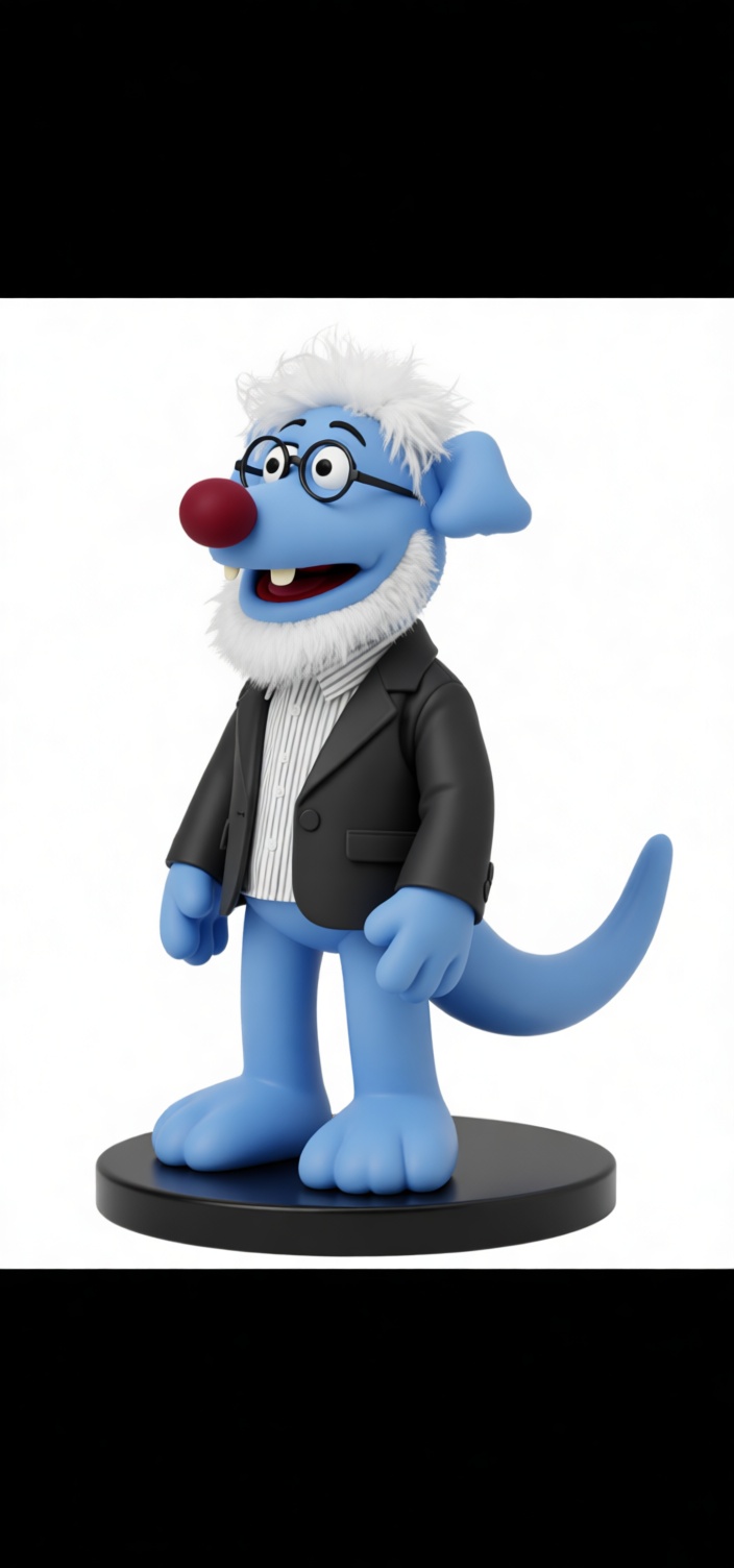Blue Muppet Scientist Figurine free 3D printable STL