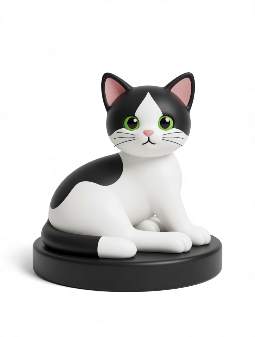 Tuxedo Cat Figurine free 3D printable STL