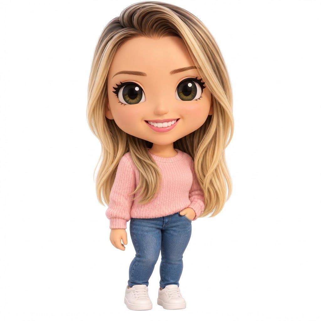 Cute Blonde Girl Figurine free 3D printable STL