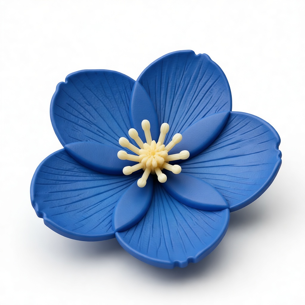 Blue Hellebore Flower Model free 3D printable STL