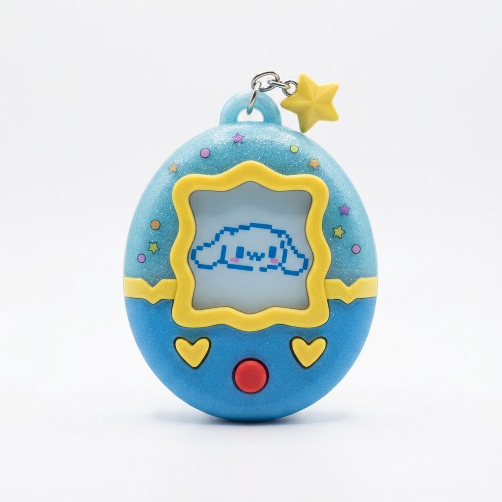 Tamagotchi Keychain Model free 3D printable STL