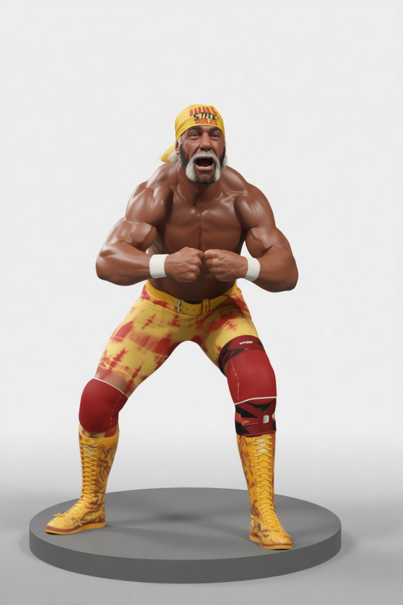 Hulk Hogan Figurine free 3D printable STL