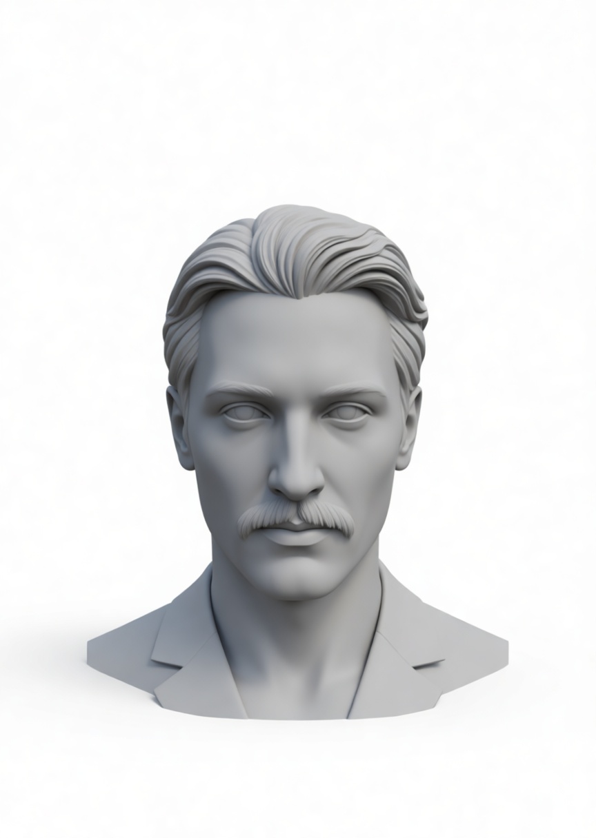 Man with Mustache Bust - Free 3D Printable STL File