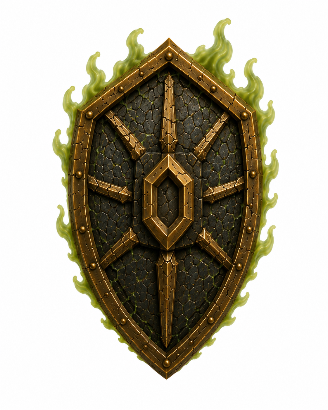 Flaming Aegis Shield free 3D printable STL