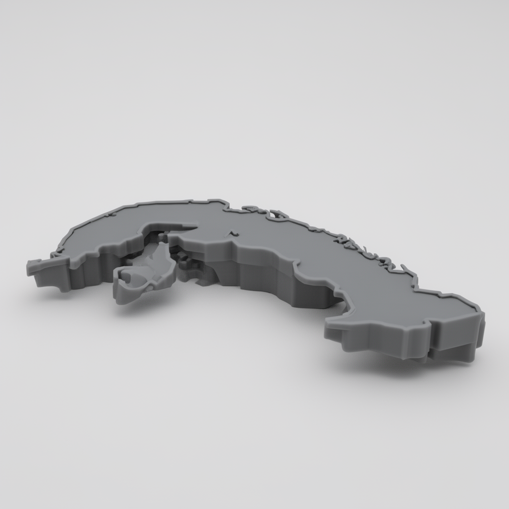 Cuba Map Relief Sculpture free 3D printable STL