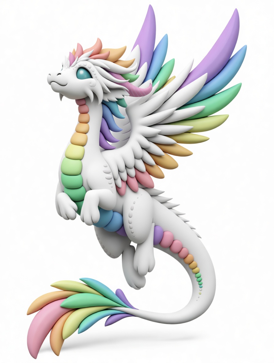 Rainbow Winged Dragon Figurine free 3D printable STL
