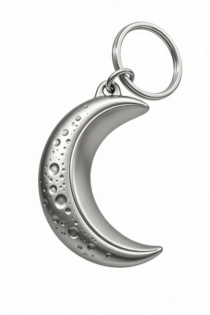 Crescent Moon Keychain free 3D printable STL