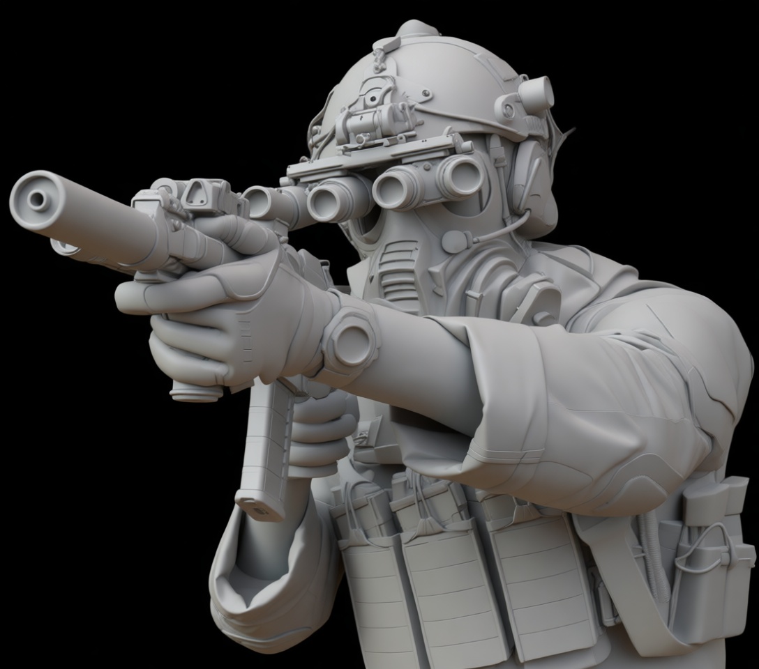Tactical Operator Figurine free 3D printable STL