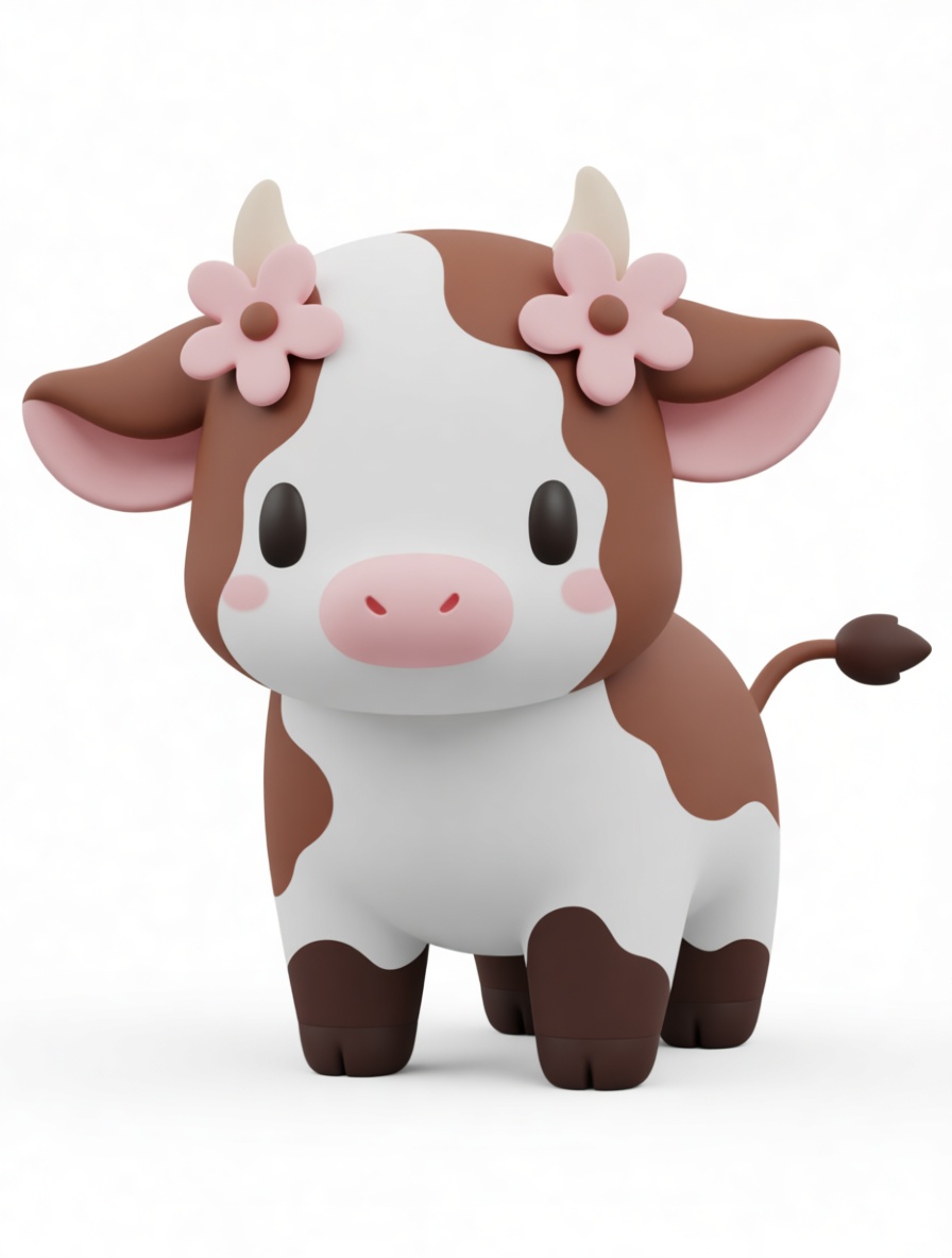 Cute Cow Figurine free 3D printable STL