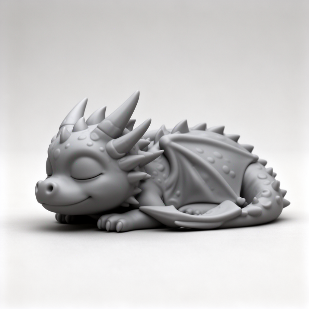 Sleeping Baby Dragon Figurine free 3D printable STL