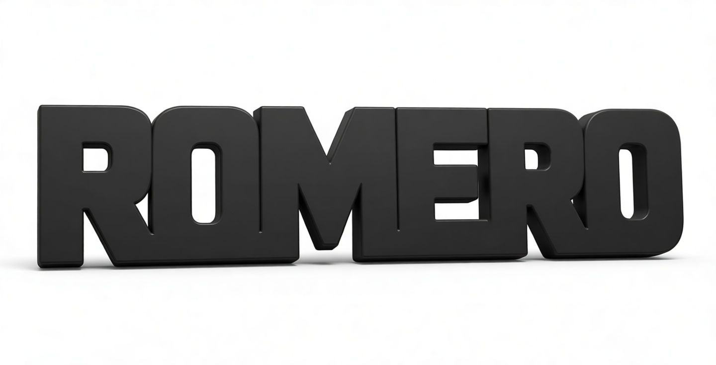 Romero Text Sculpture free 3D printable STL