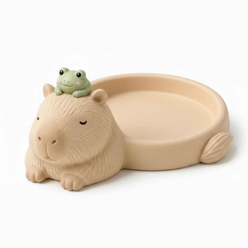Capybara Tray with Frog free 3D printable STL