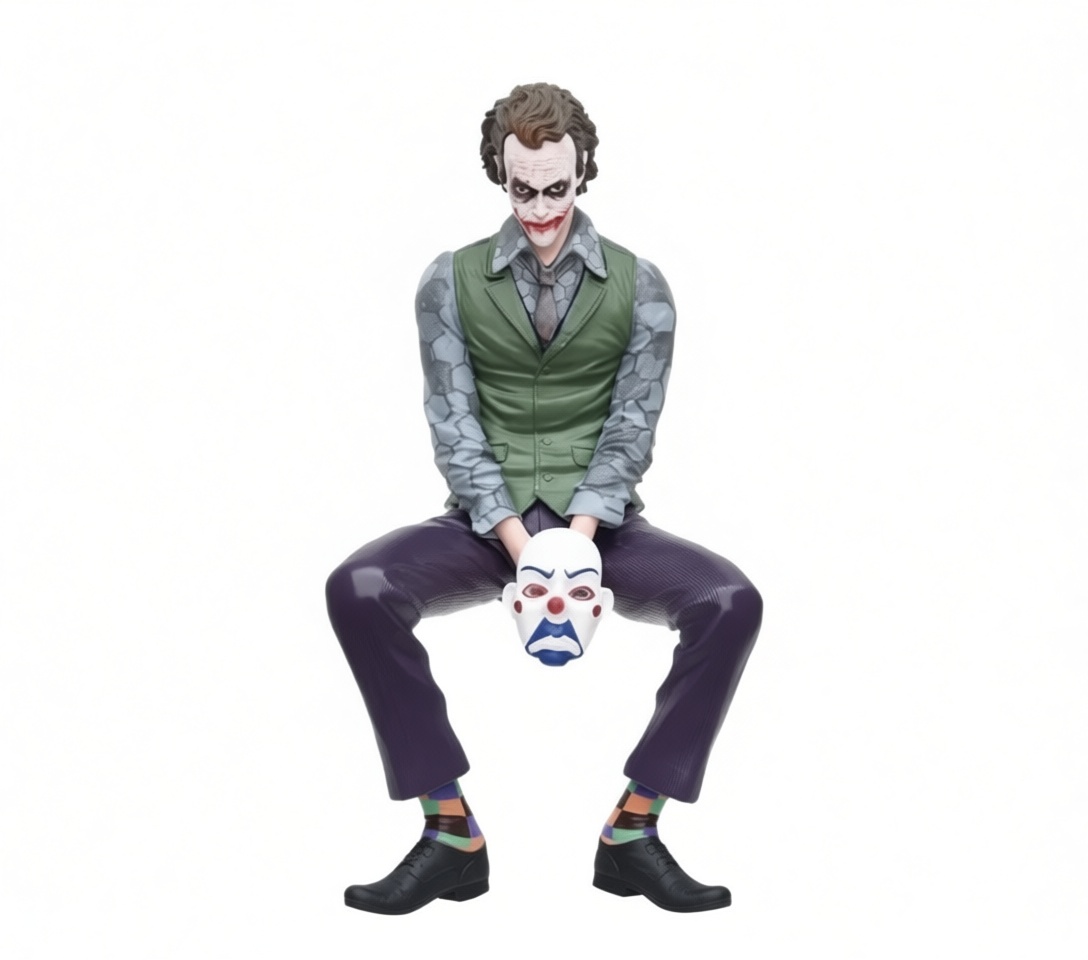 Joker Seated Figurine free 3D printable STL