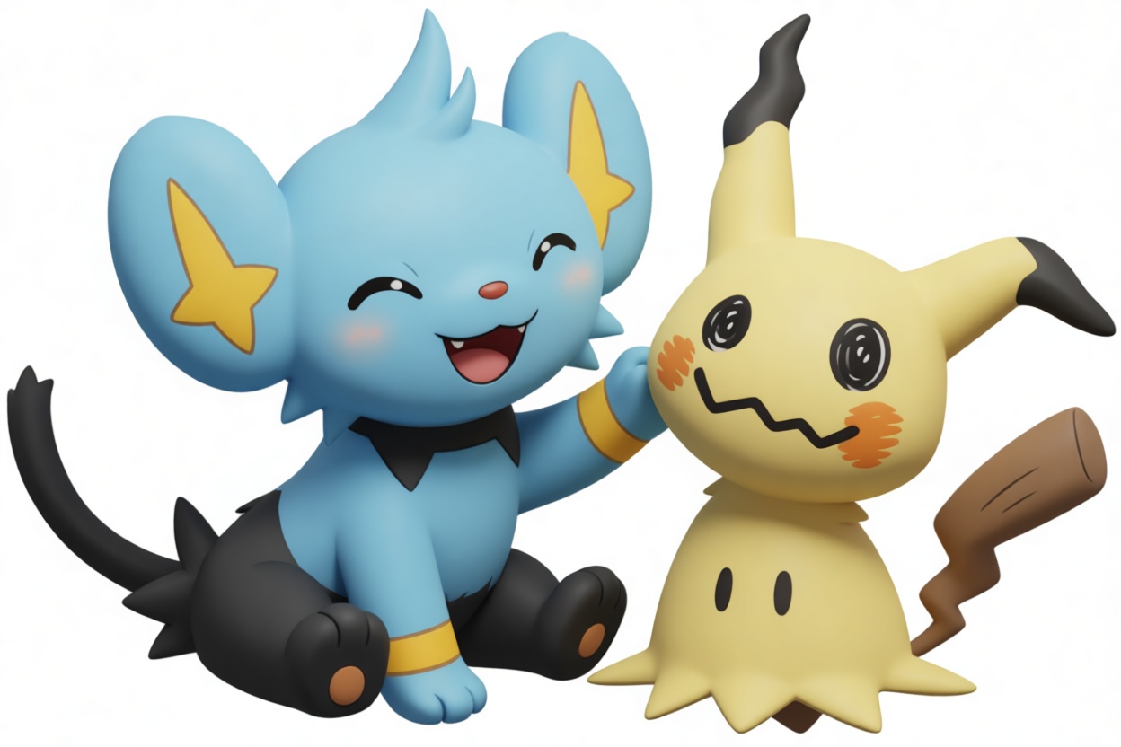 Shinx and Mimikyu Figurines free 3D printable STL