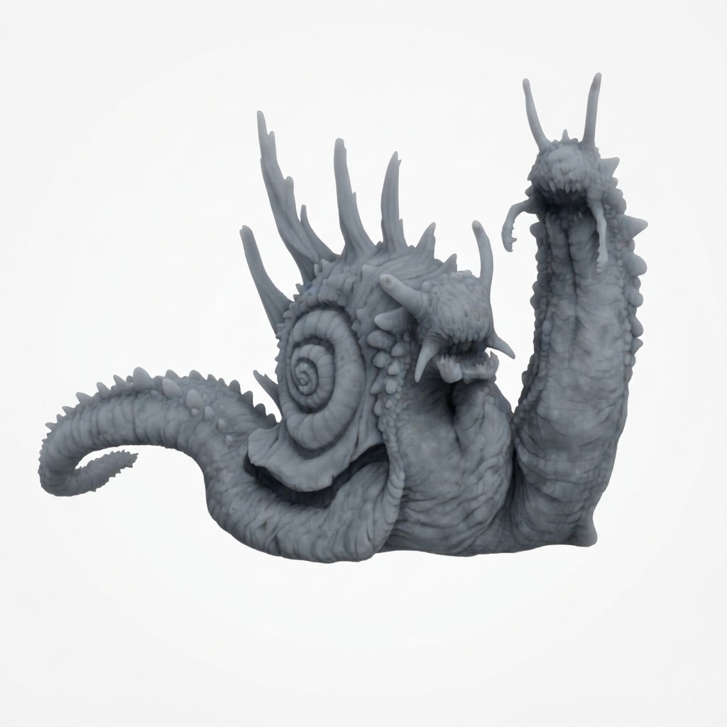 Snail Dragon Figurine free 3D printable STL