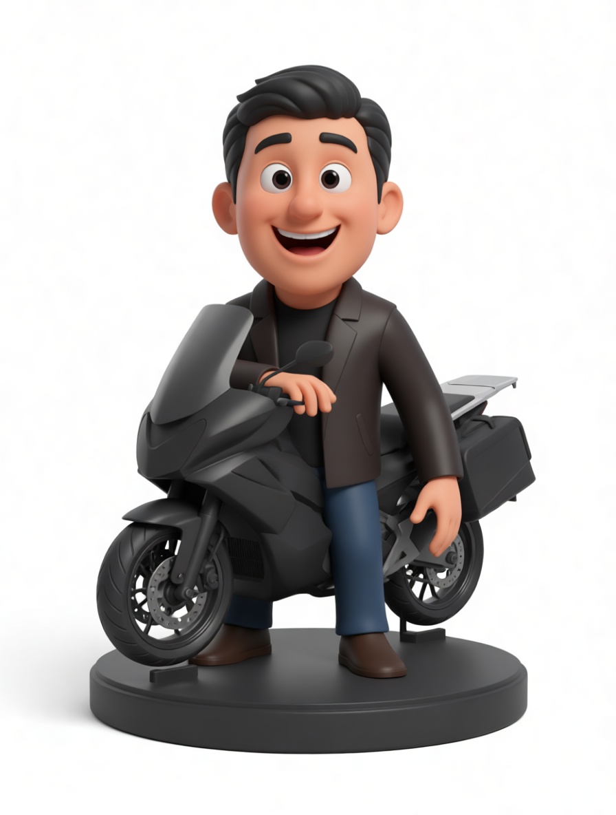Man with Motorcycle Figurine free 3D printable STL