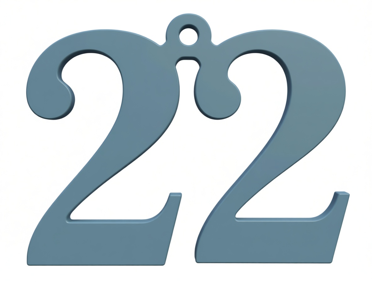 Number 22 Keychain free 3D printable STL