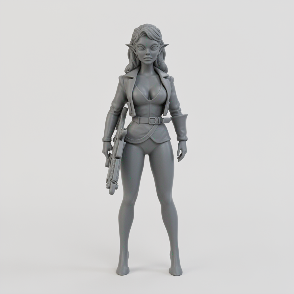 Retro Alien Woman Figurine free 3D printable STL