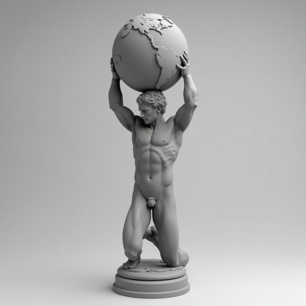 Atlas Kneeling Sculpture free 3D printable STL