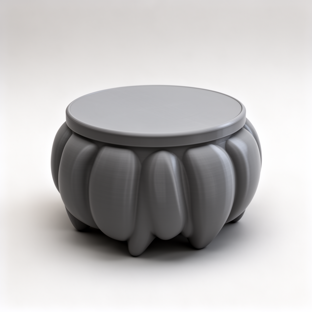 Flat Round Petalstool Figurine free 3D printable STL