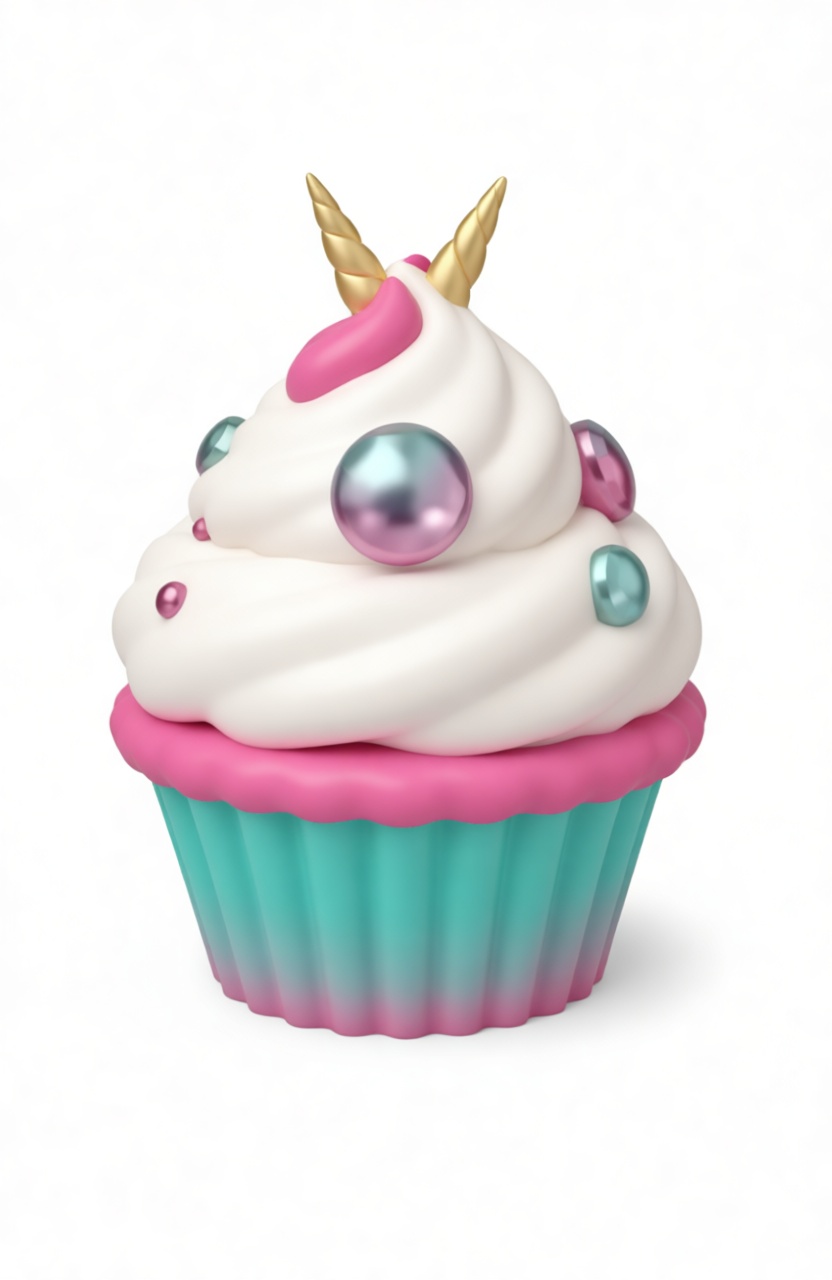 Unicorn Cupcake Model free 3D printable STL