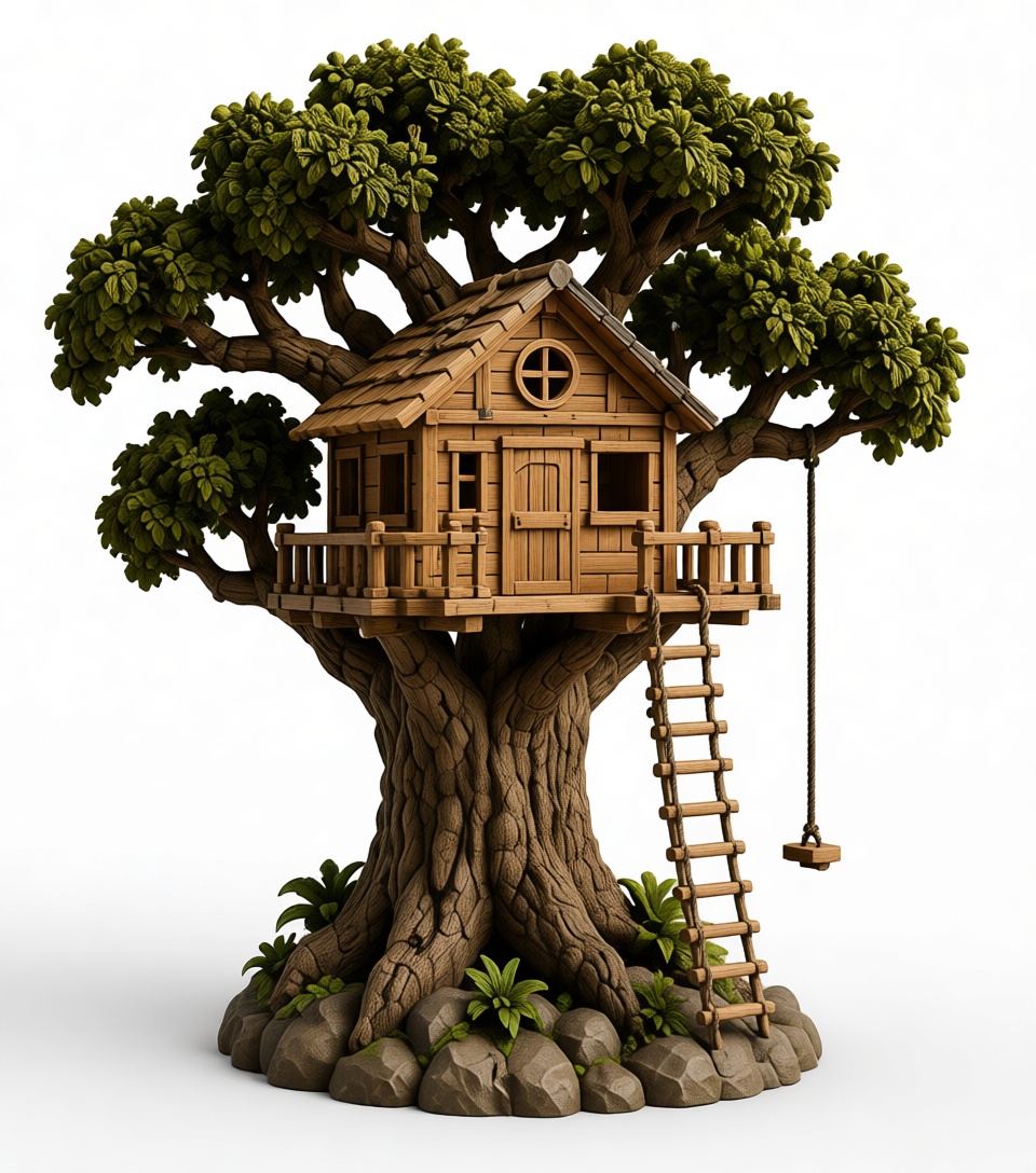 Treehouse Miniature Model free 3D printable STL