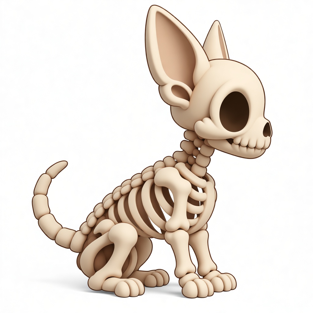 Chihuahua Skeleton Figurine free 3D printable STL