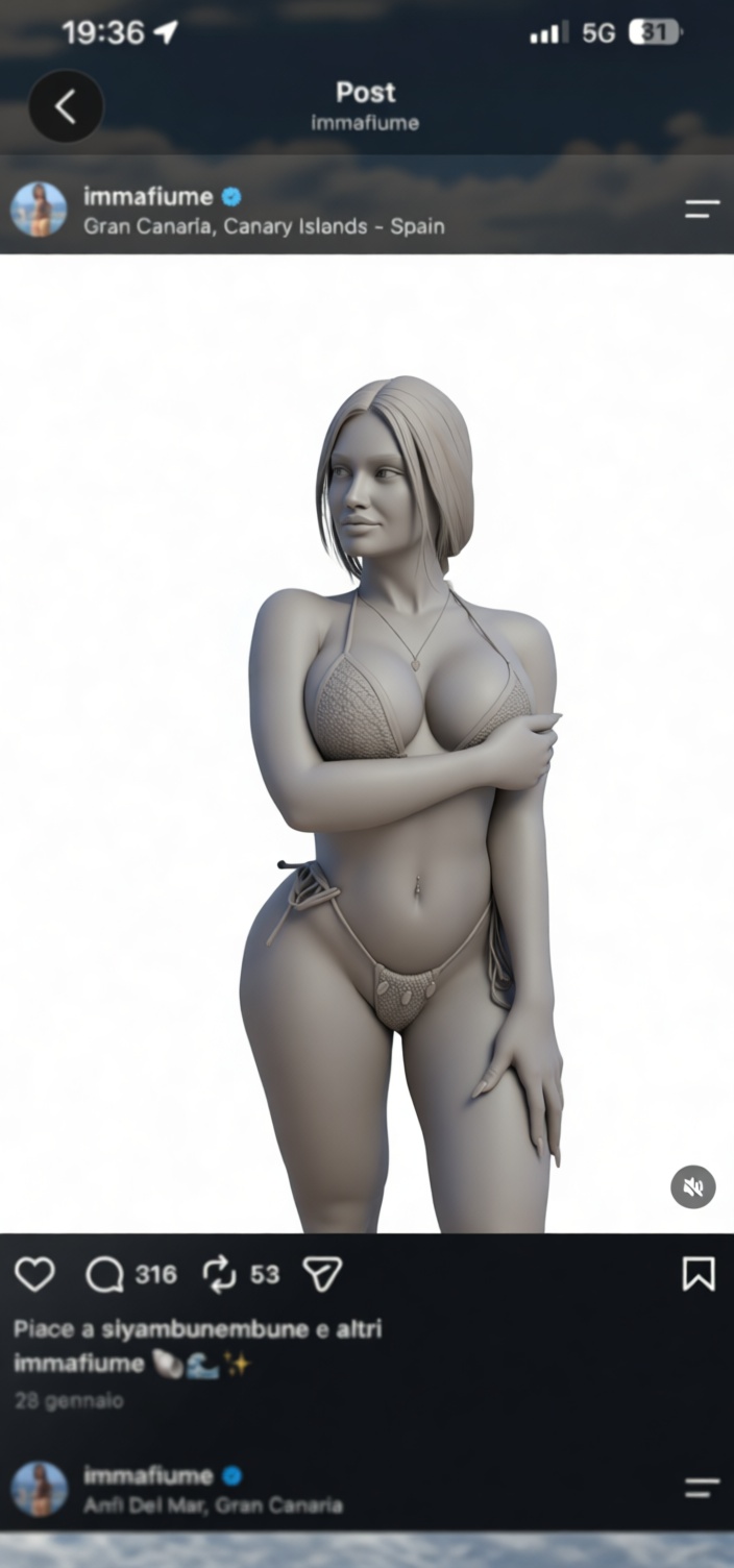 Imma Fiume Bikini Figurine free 3D printable STL