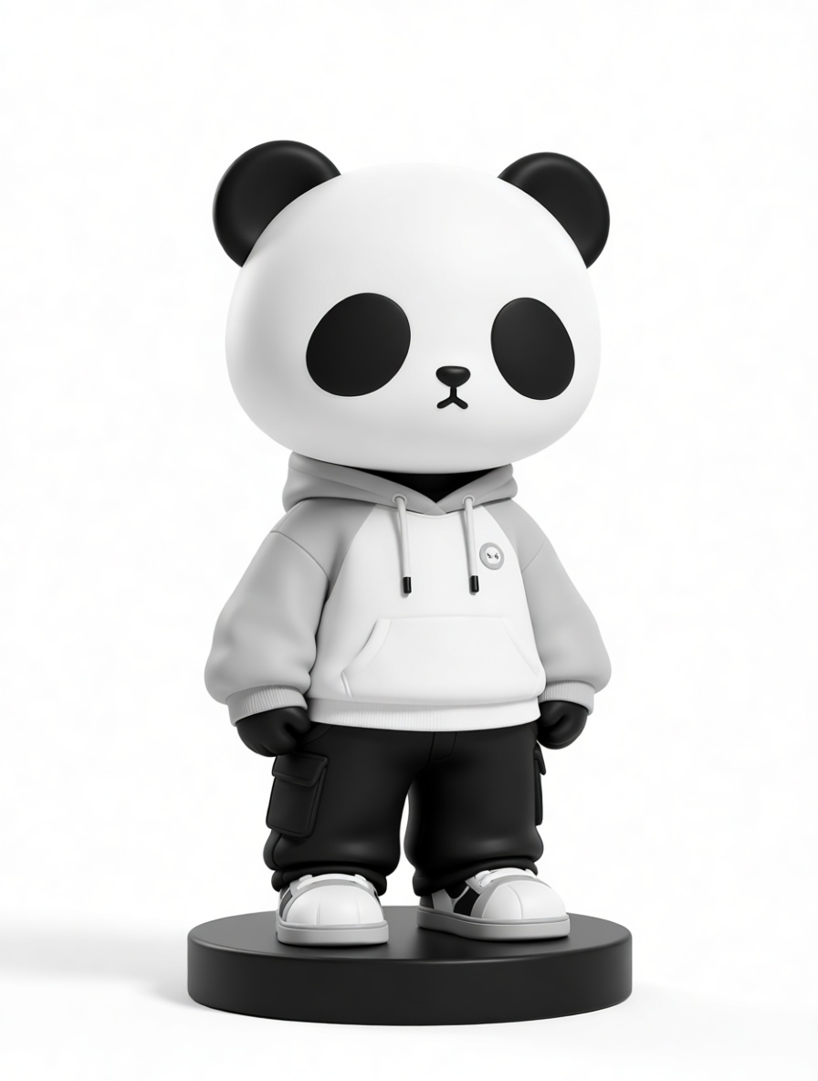 Panda Figurine with Hoodie free 3D printable STL