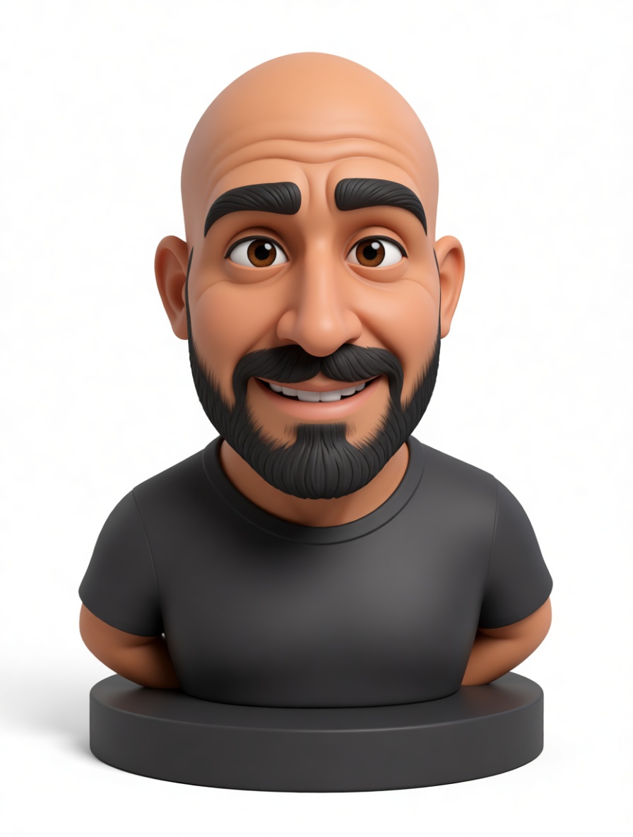 Smiling Bearded Man Bust free 3D printable STL