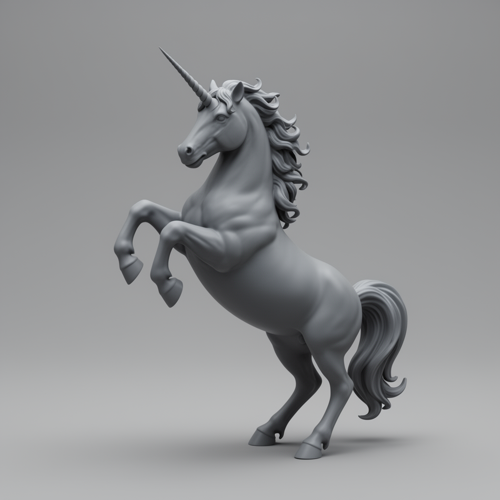 Unicorn Rearing Figurine free 3D printable STL