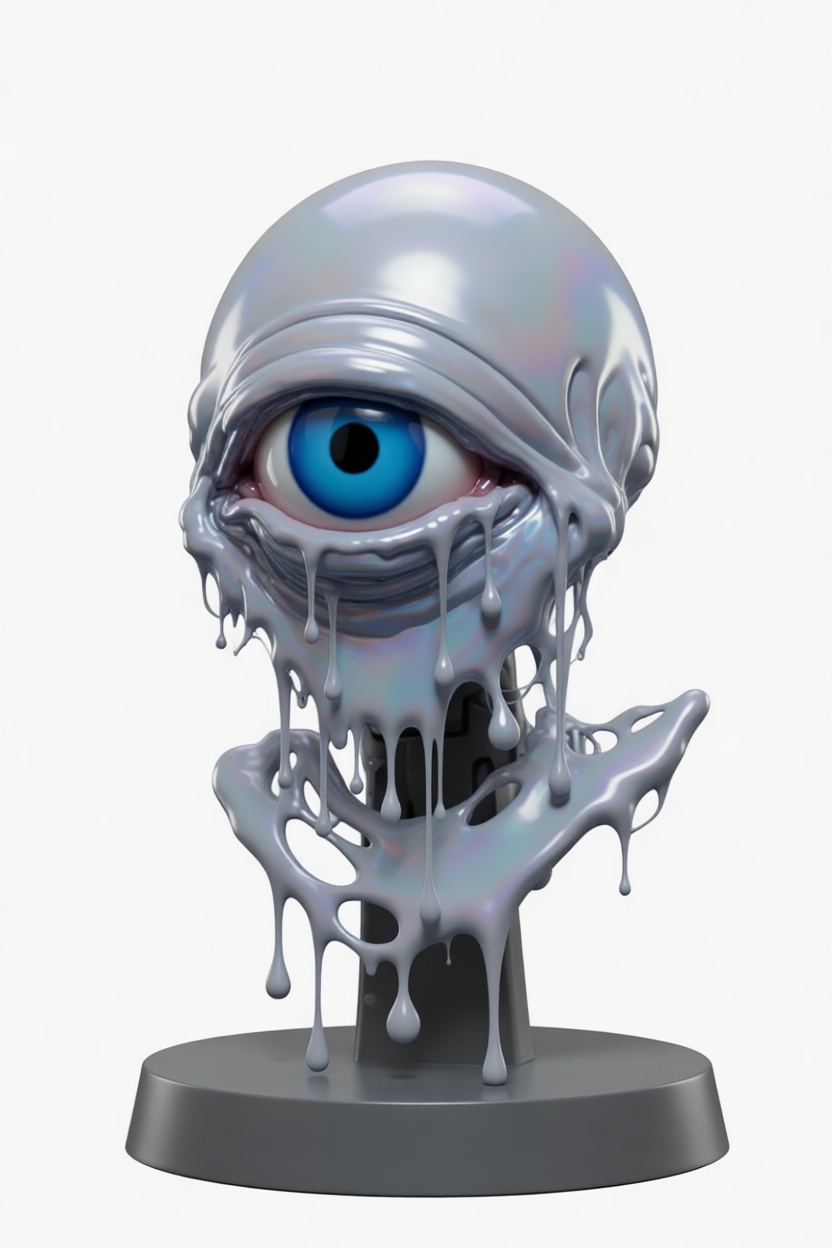 Melting Eye Sculpture free 3D printable STL