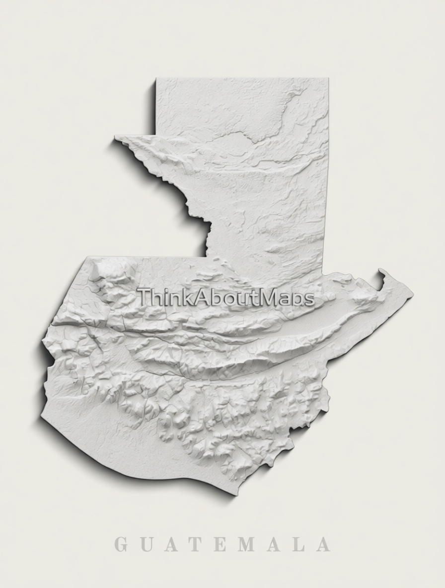 Guatemala Topographic Map free 3D printable STL