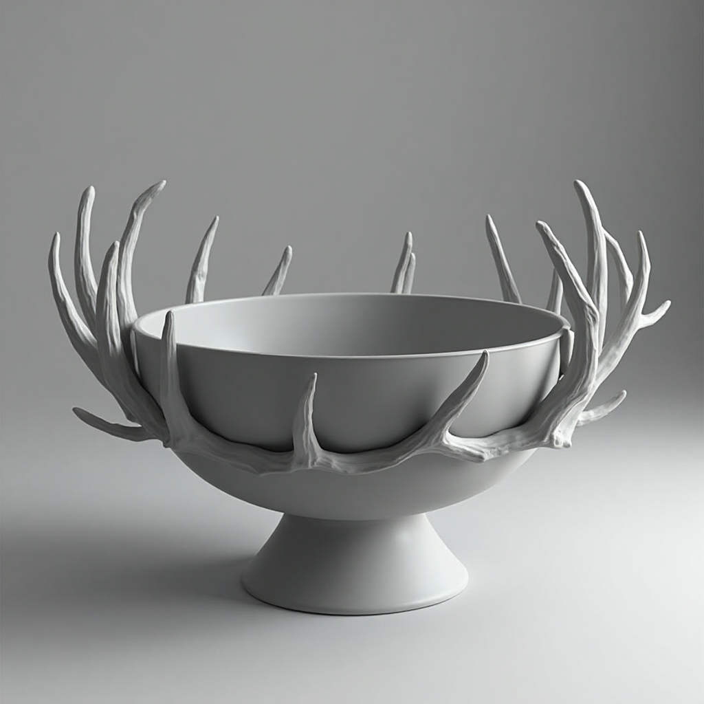 Deer Antler Bowl Sculpture free 3D printable STL