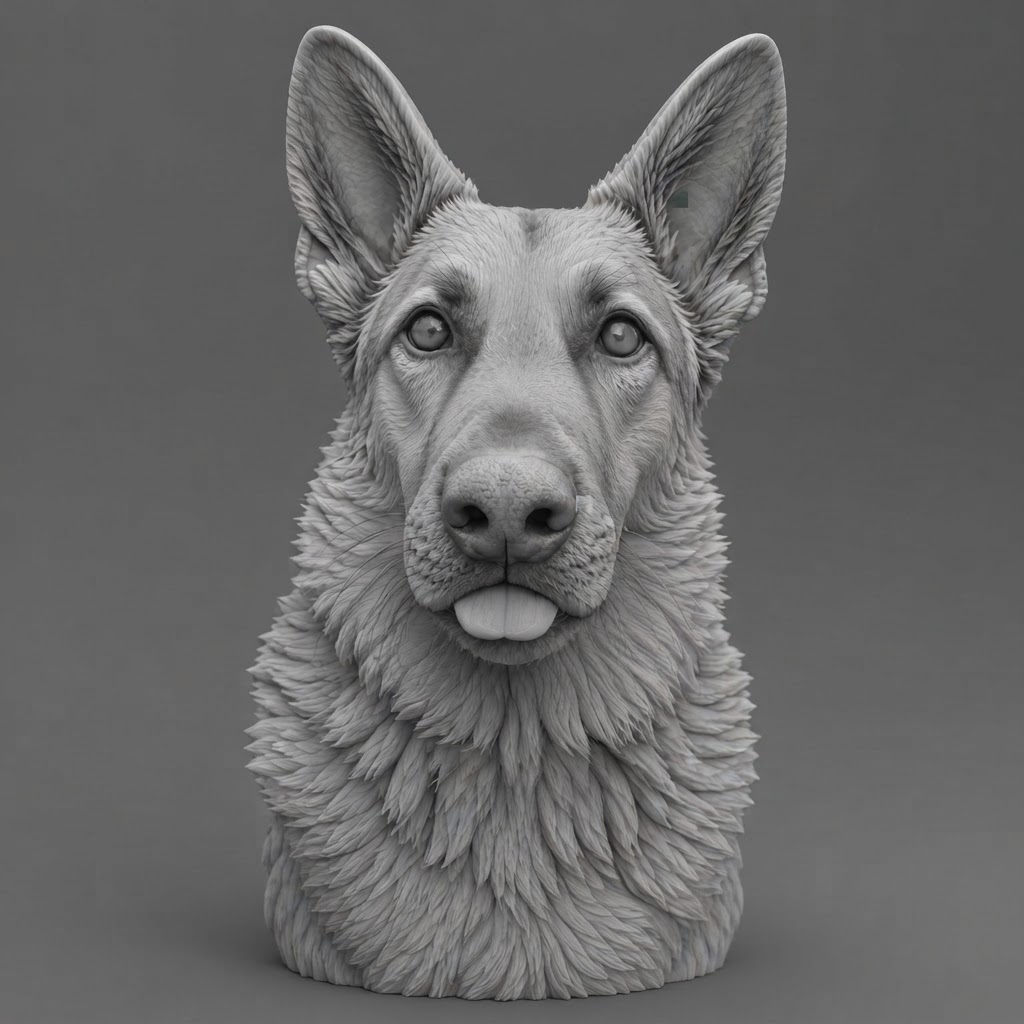 German Shepherd Bust free 3D printable STL