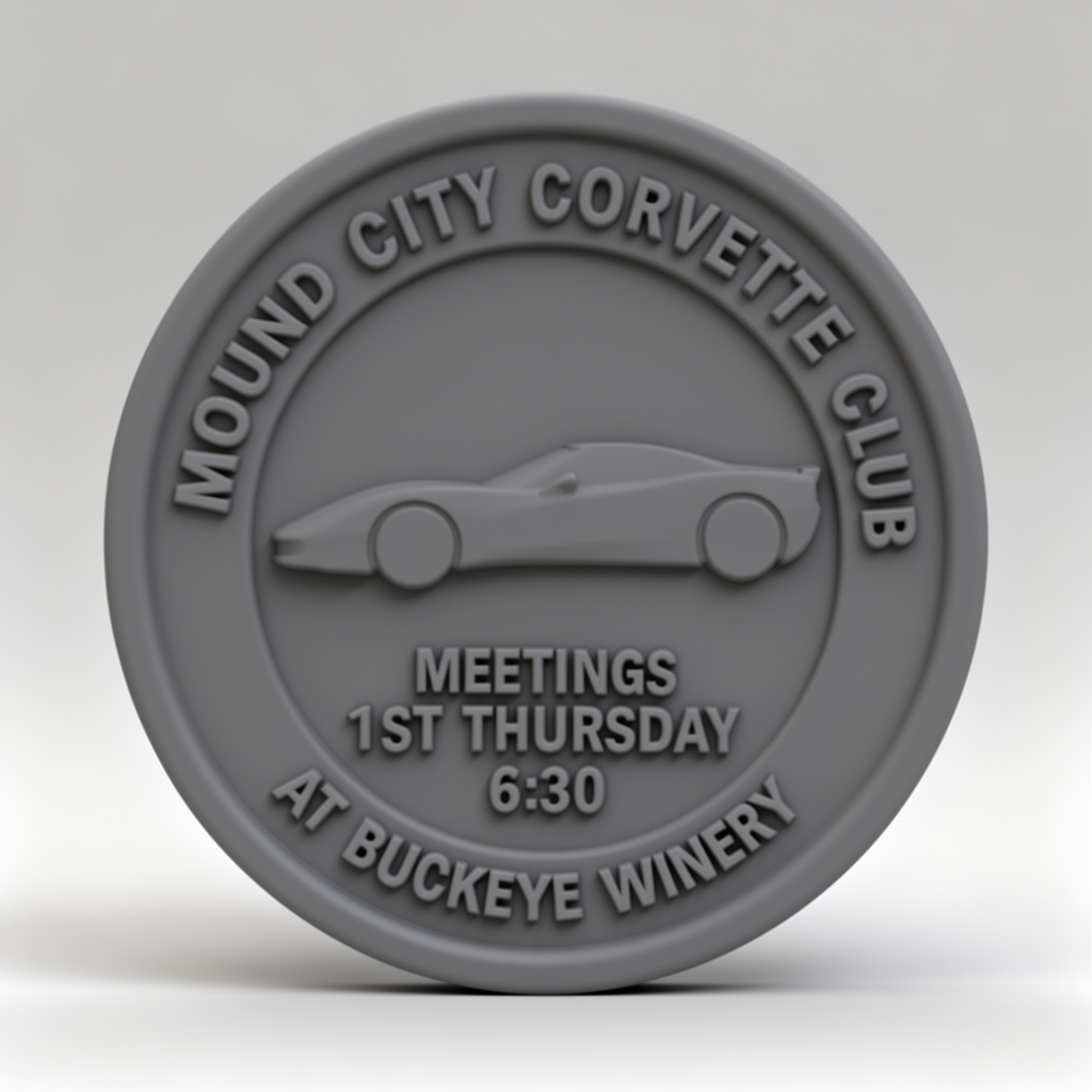 Mound City Corvette Coin free 3D printable STL