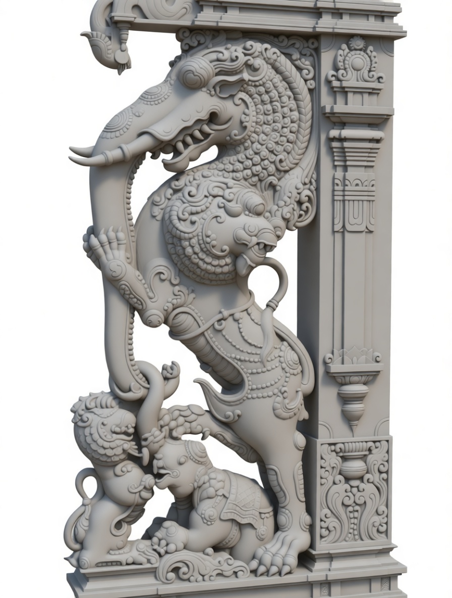 Indian Yali Sculpture free 3D printable STL