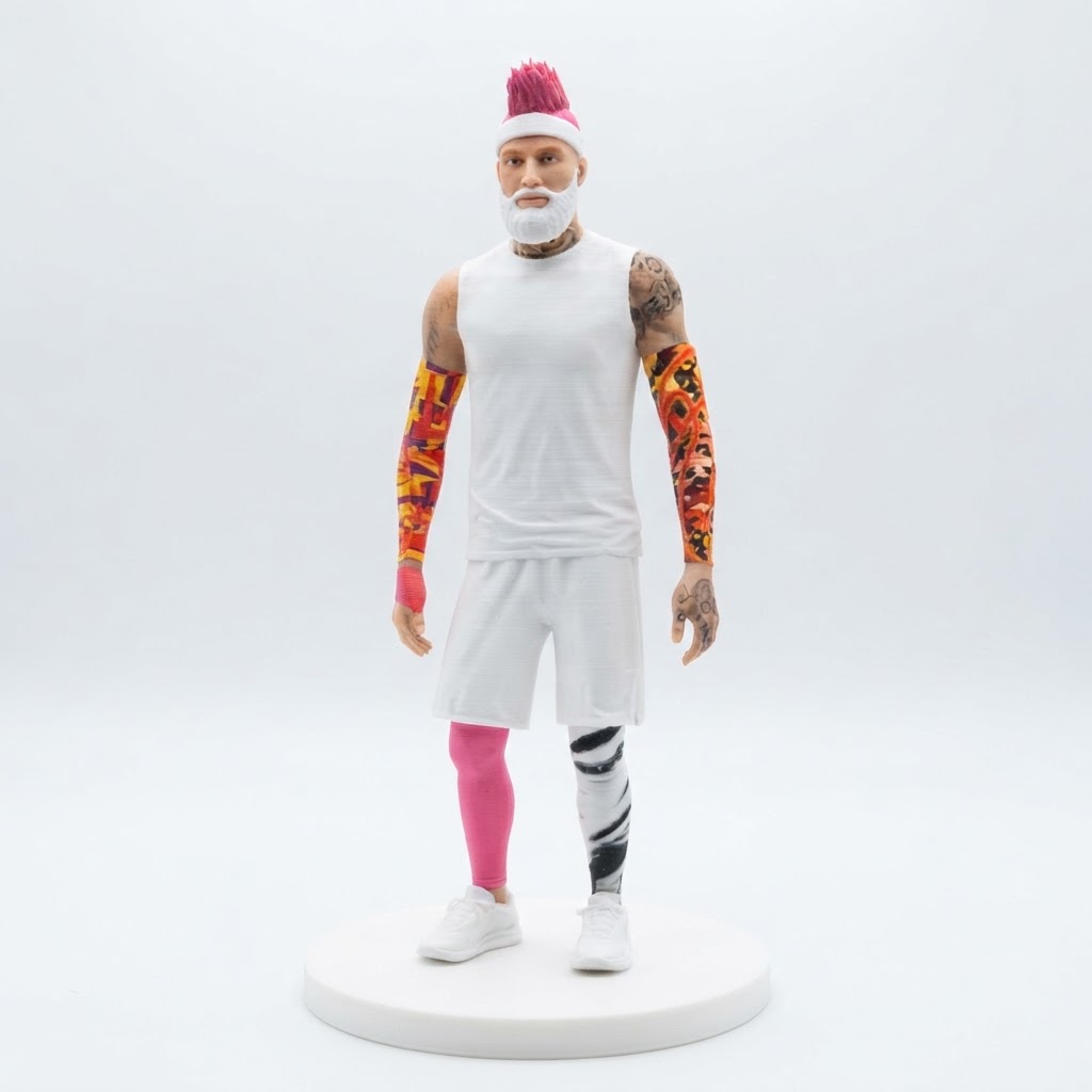 Colorful Punk Athlete Figurine free 3D printable STL