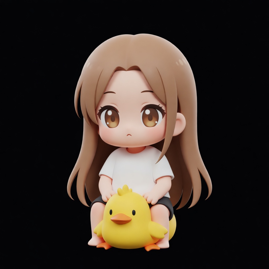 Chibi Girl on Duck Figurine free 3D printable STL