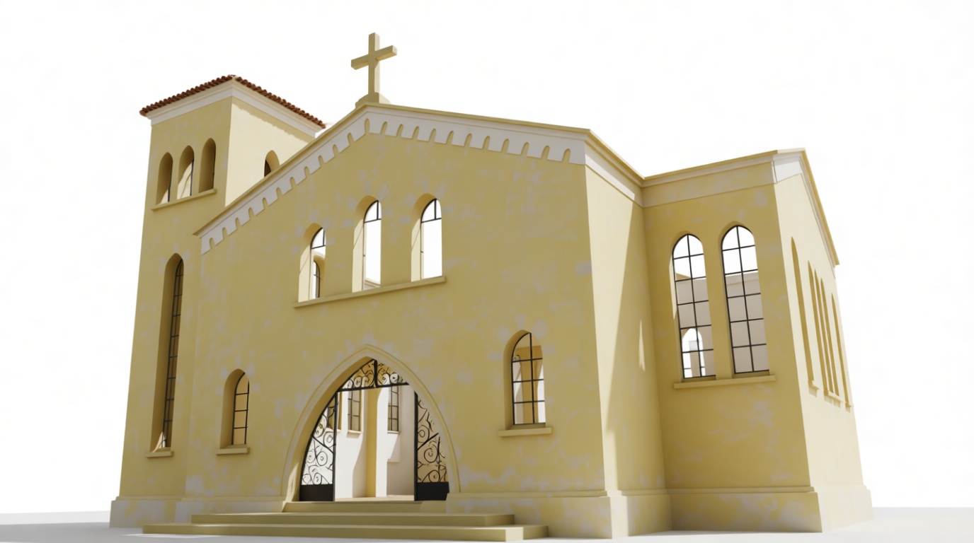 Yellow Church Model free 3D printable STL