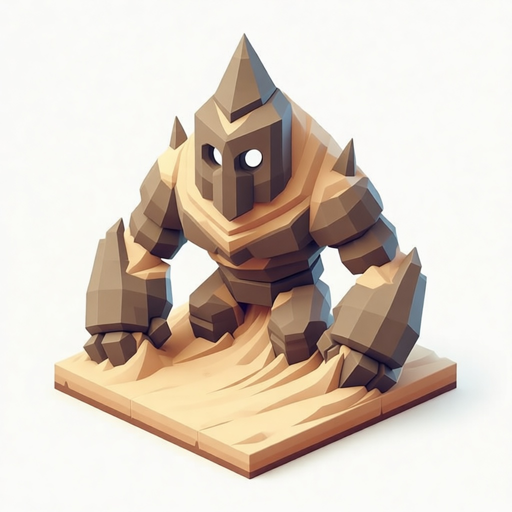 Stone Golem Miniature free 3D printable STL