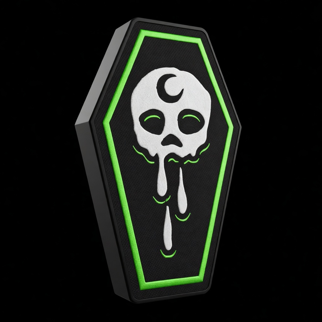 Melting Skull Coffin Plaque free 3D printable STL