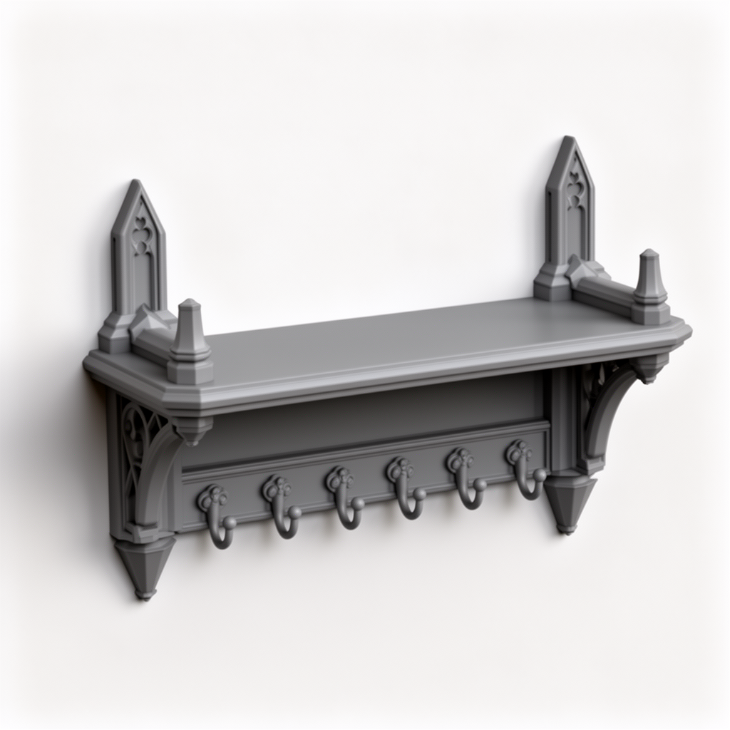 Gothic Wall Shelf free 3D printable STL