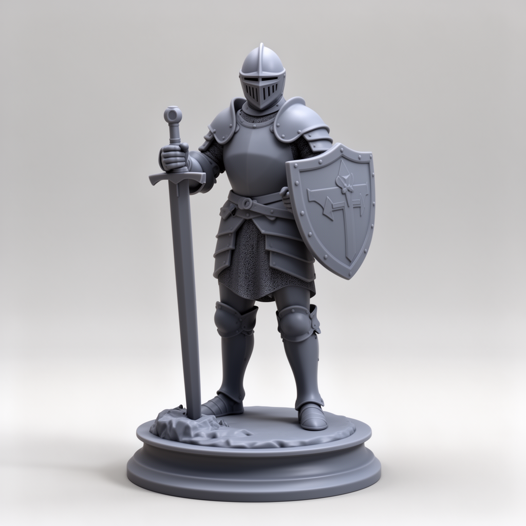 Armored Knight Figurine free 3D printable STL