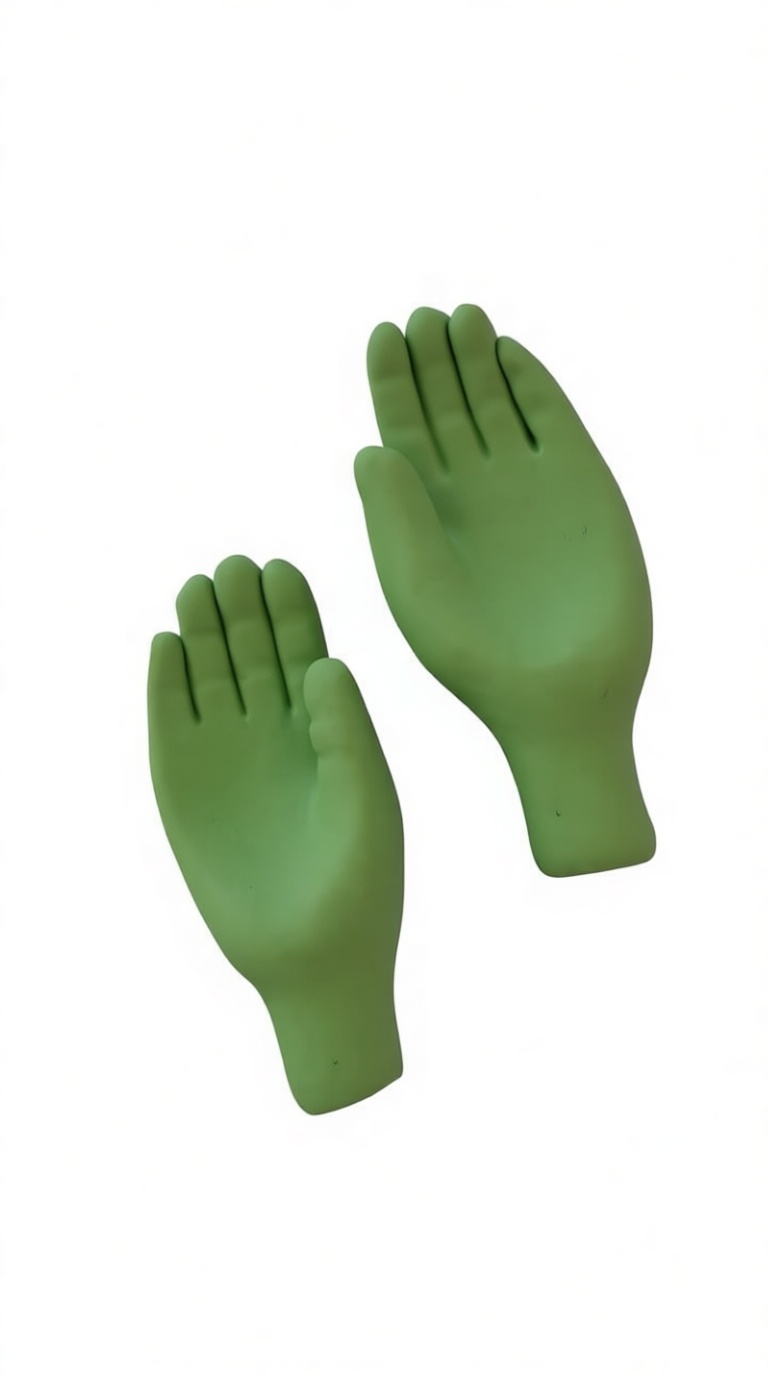 Green Rubber Gloves Pair free 3D printable STL