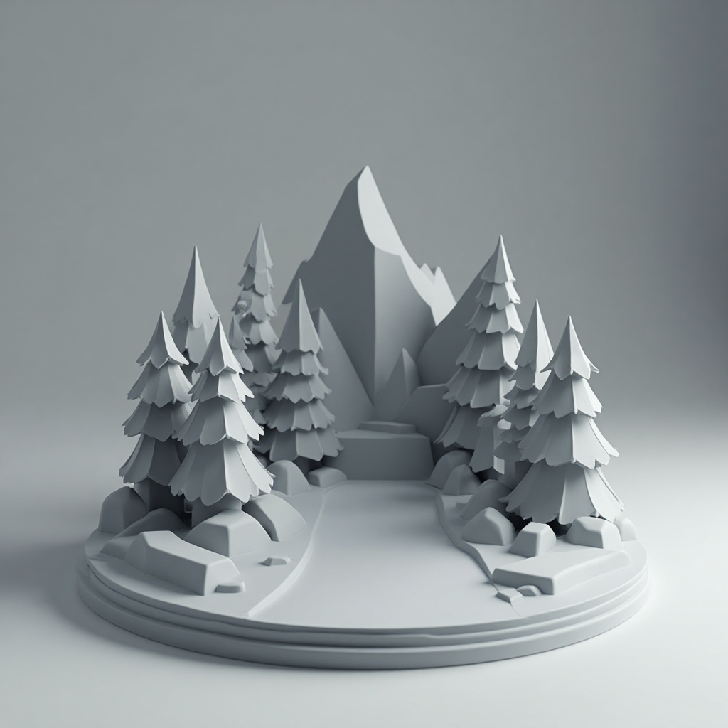 Forest Mountain Road Plate - Free 3D Printable STL File